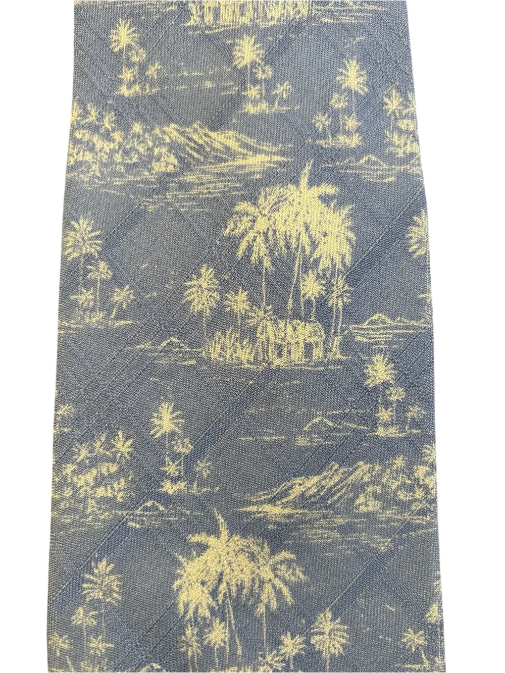TOMMY BAHAMA Blue White Tropical Island Scenic Silk Necktie Coastal Resort